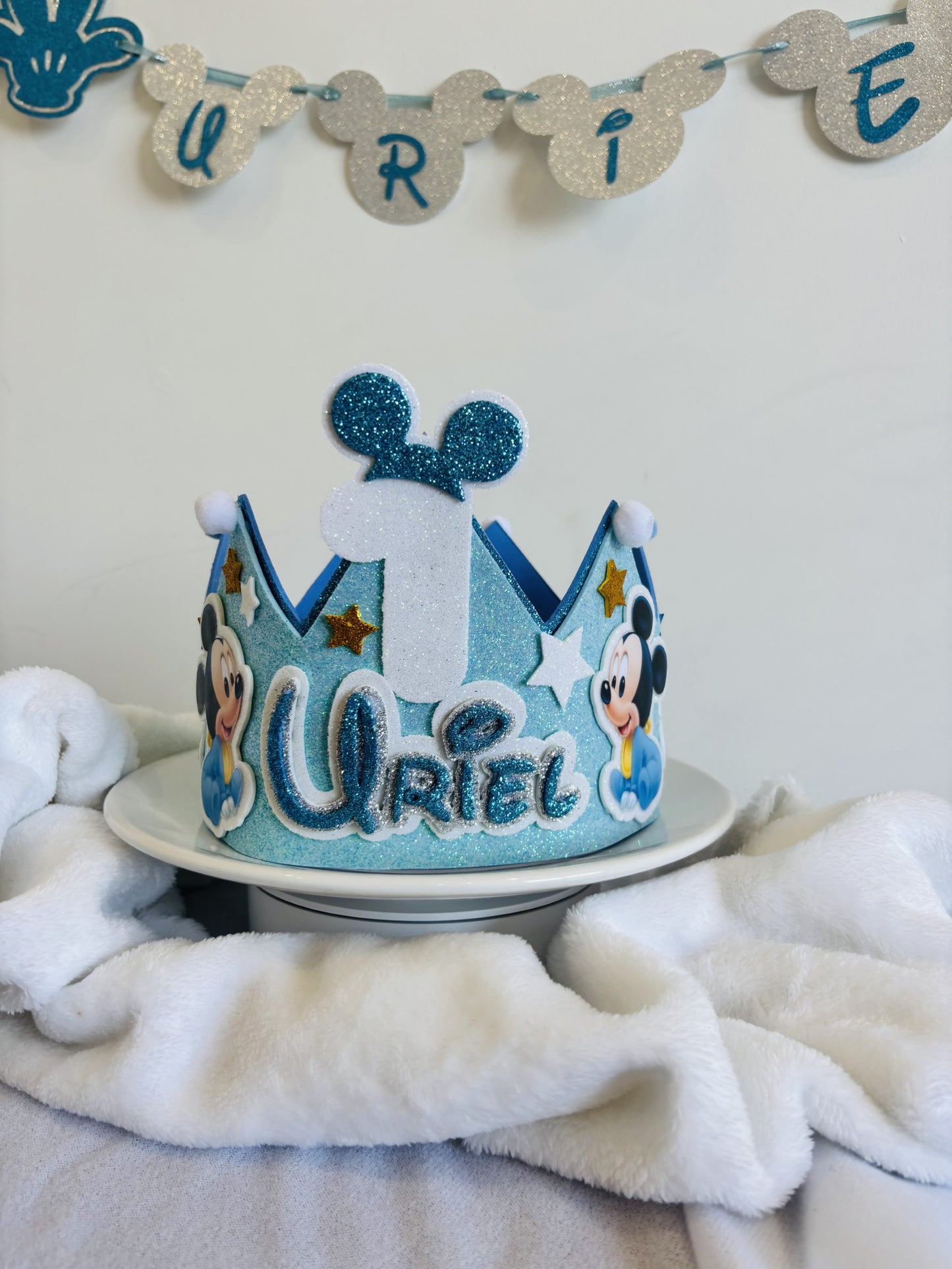 Corona cumpleaños Mickey bebe