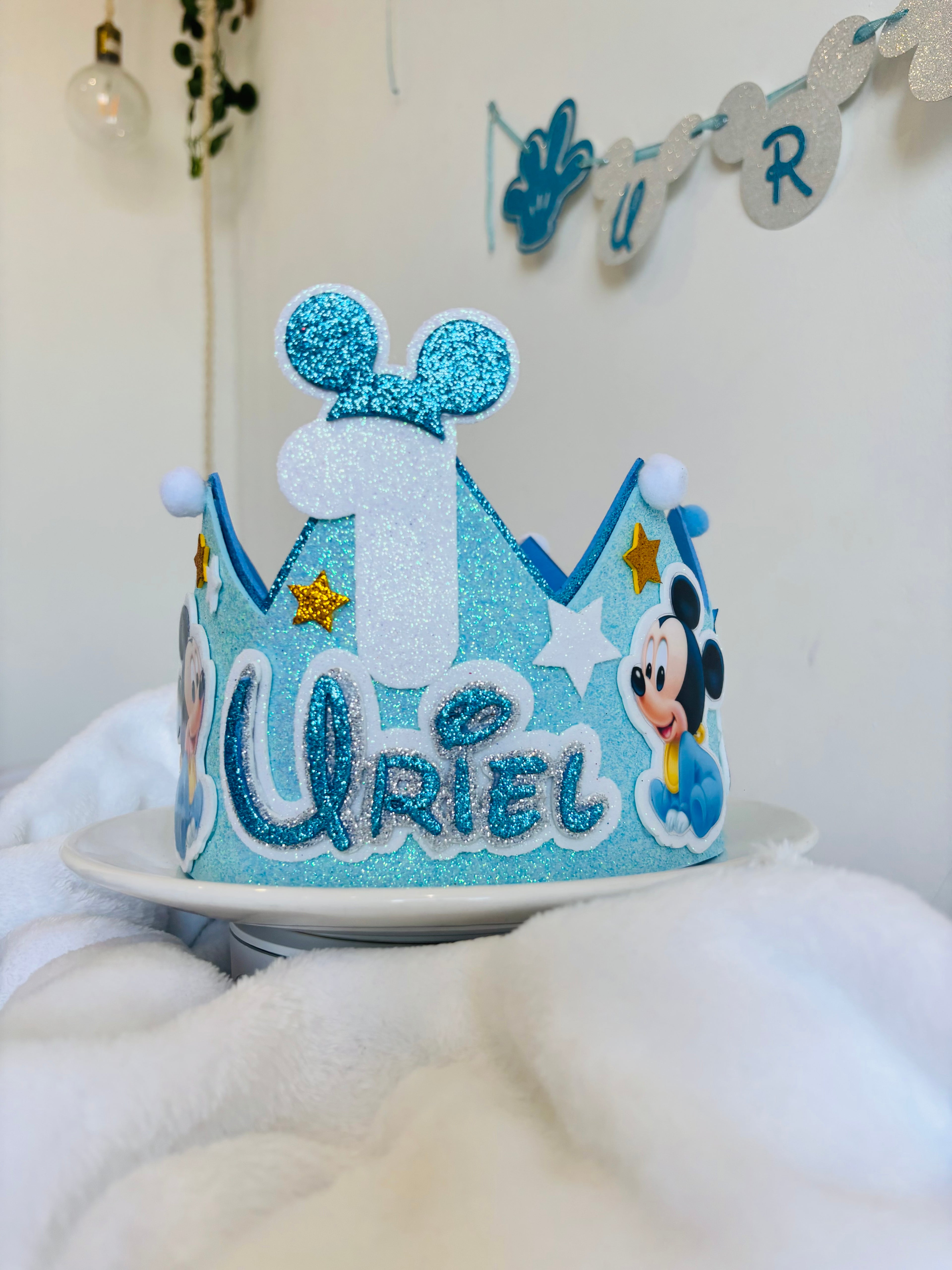 Corona cumpleaños Mickey bebe