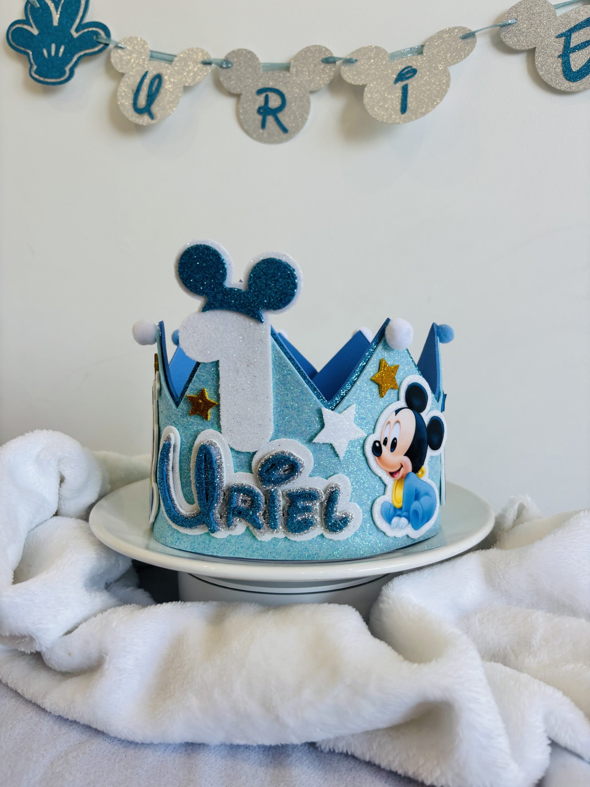 Corona cumpleaños Mickey bebe
