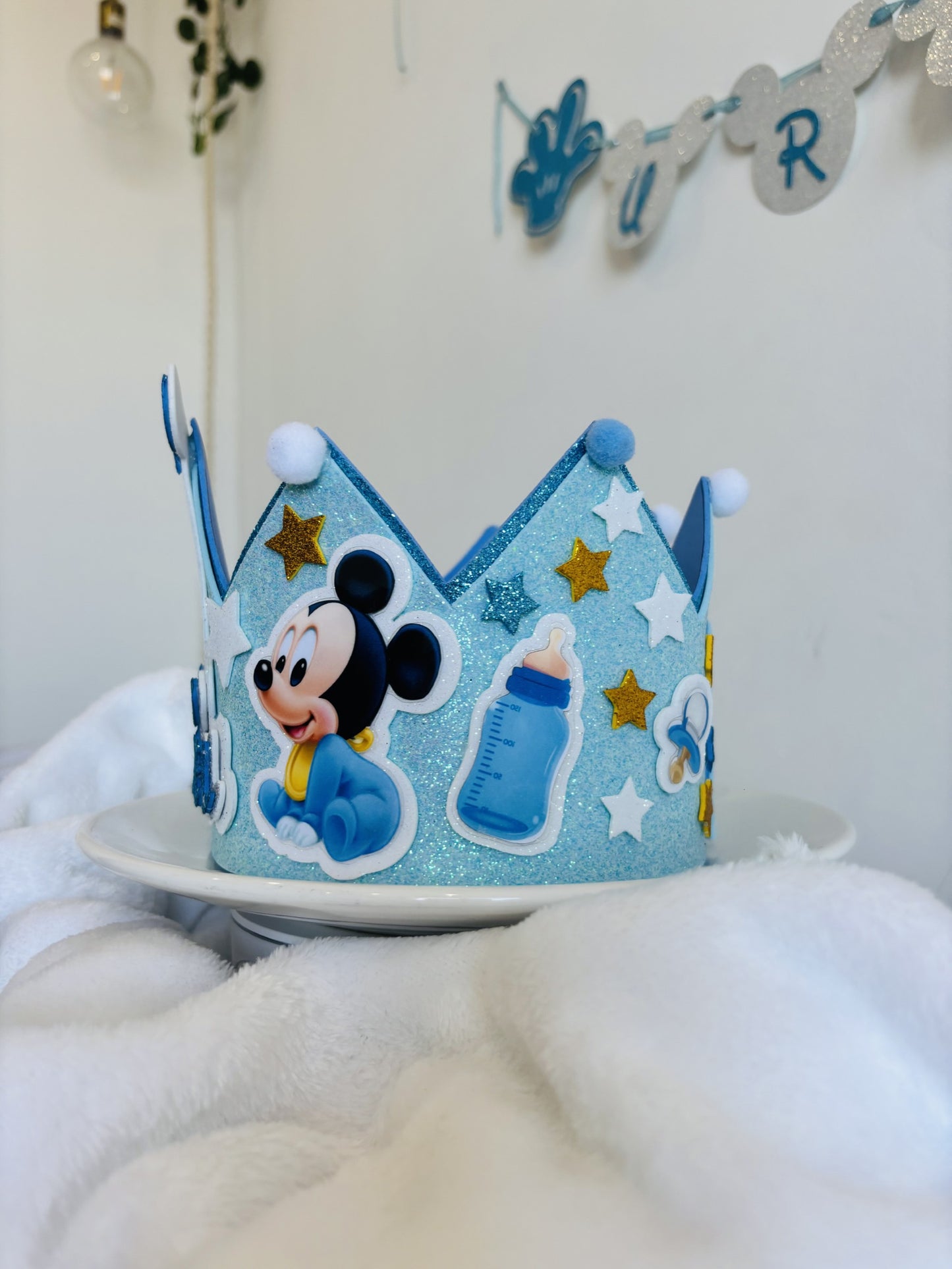 Corona cumpleaños Mickey bebe