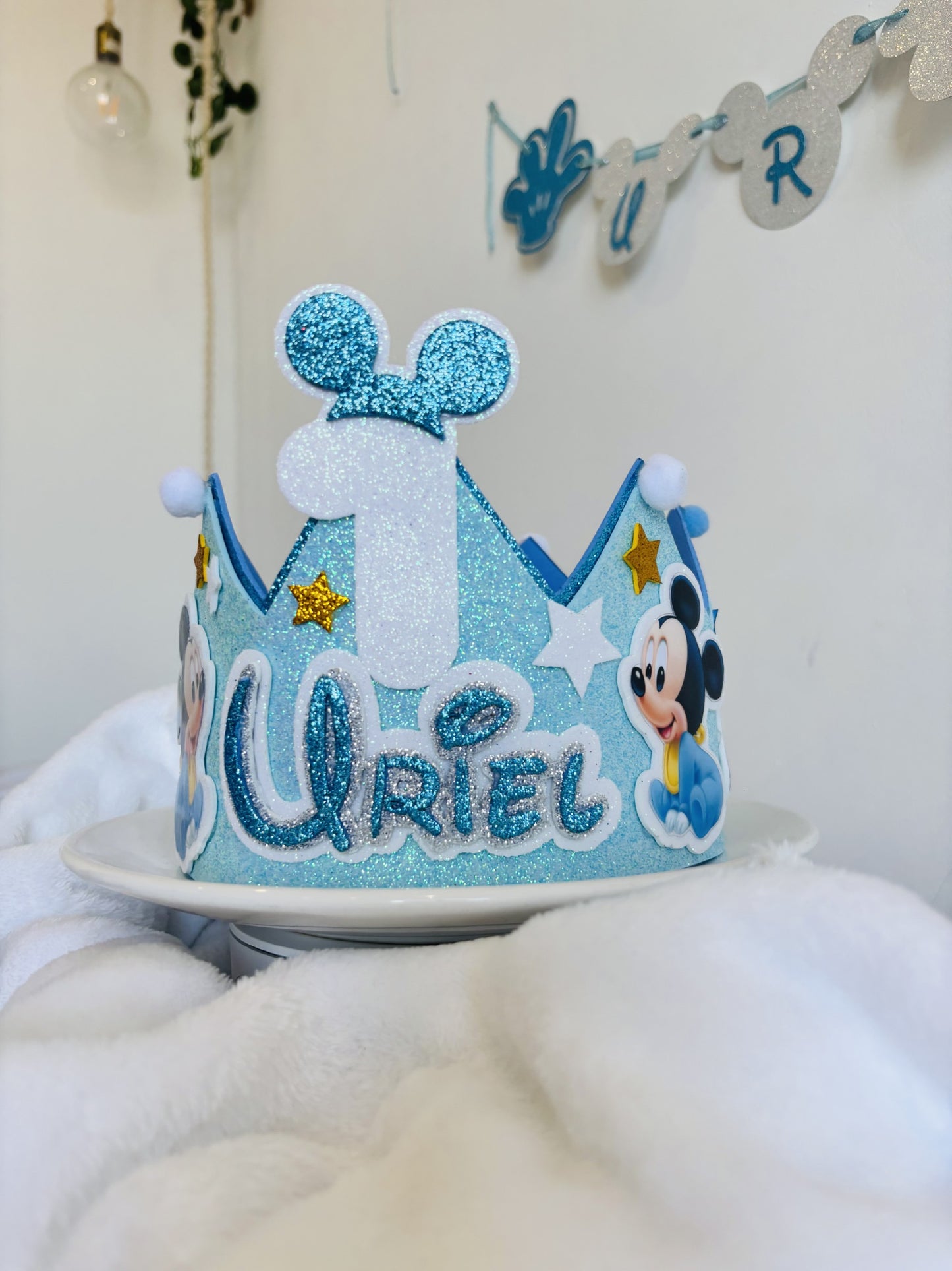 Corona cumpleaños Mickey bebe